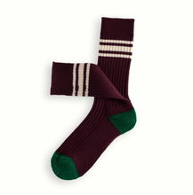 Load image into Gallery viewer, THUNDERS LOVE | Nautical Turn Socks | Burgundy