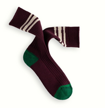 Load image into Gallery viewer, THUNDERS LOVE | Nautical Turn Socks | Burgundy