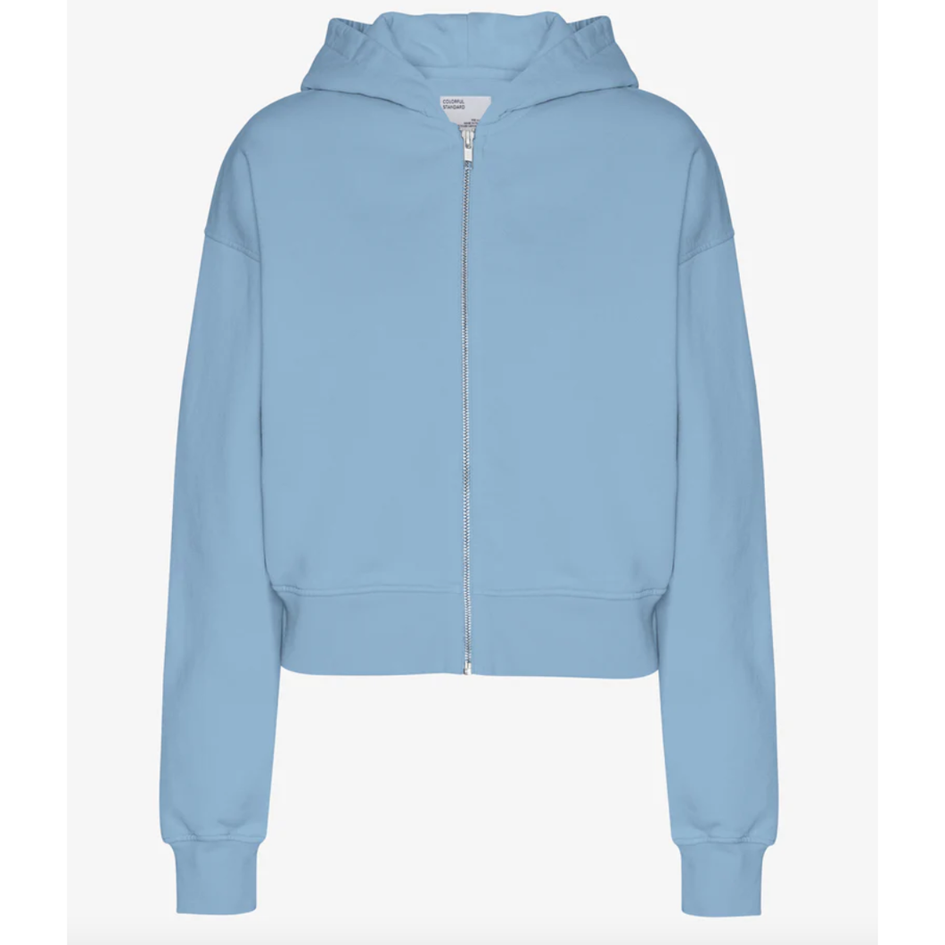 COLORFUL STANDARD | Organic Crop Zip Hood | Seaside Blue - LONDØNWORKS