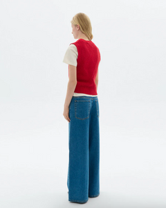 THINKING MU | Kaia Knitted Vest | Red