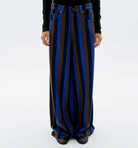 THINKING MU | Totenham Hedda Pants | Blue Stripes