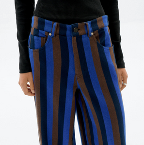 THINKING MU | Totenham Hedda Pants | Blue Stripes