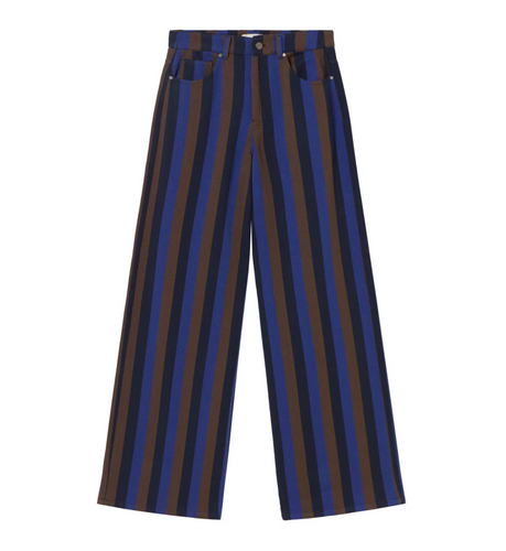THINKING MU | Totenham Hedda Pants | Blue Stripes