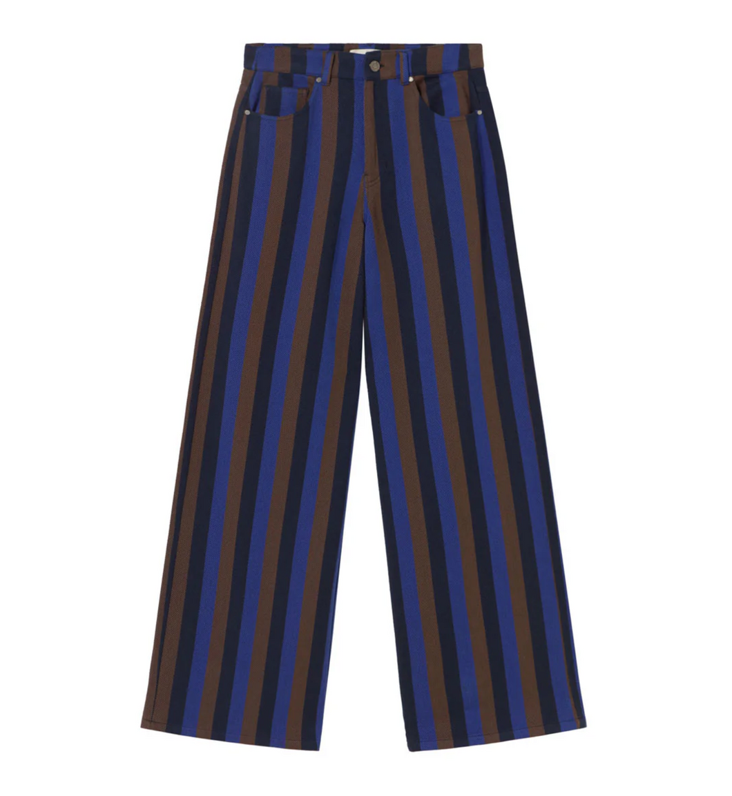 THINKING MU | Totenham Hedda Pants | Blue Stripes