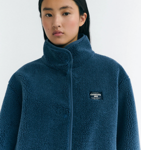 THINKING MU | Kourtney Fleece Jacket | Blue