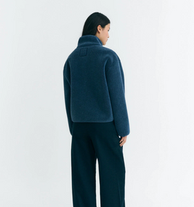 THINKING MU | Kourtney Fleece Jacket | Blue