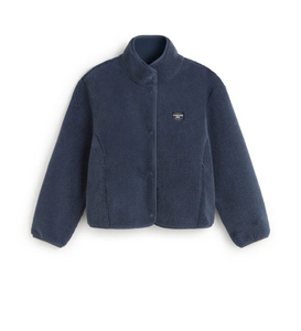THINKING MU | Kourtney Fleece Jacket | Blue
