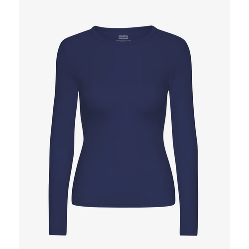 COLORFUL STANDARD | Women Organic Rib Long Sleeve T Shirt | Marine Blue - LONDØNWORKS
