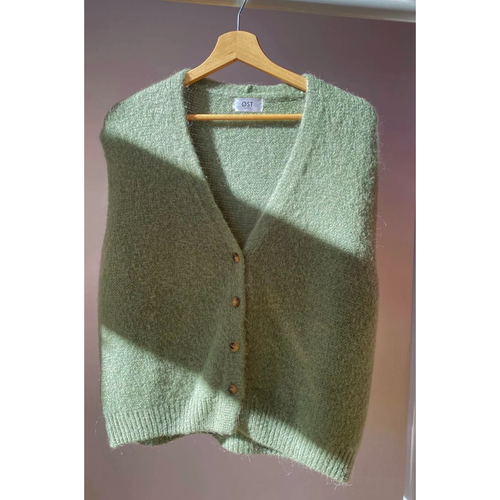 ØST LONDON | Erika Kid Mohair Vest | Leaf Green