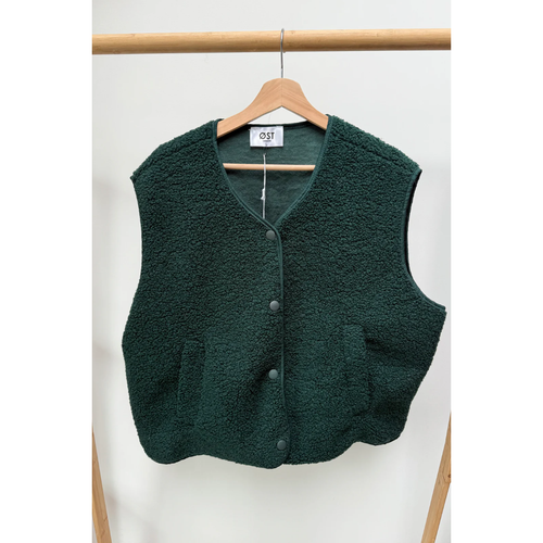 ØST LONDON | Kirsten Sleeveless Fleece Jacket | Green