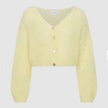 Load image into Gallery viewer, AMERICANDREAMS | Cornelia Cropped Mohair Cardigan | Light Yellow