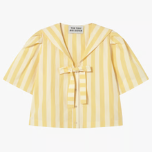 Load image into Gallery viewer, THE TINY BIG SISTER | Striped Sailor Neck Blouse| Mellow Yellow