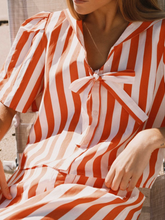 Load image into Gallery viewer, THE TINY BIG SISTER | Striped Sailor Neck Blouse | Summer Red