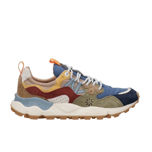 FLOWER MOUNTAIN | Yamano 3 Suede/Nylon Sneakers | Blue-Army Green