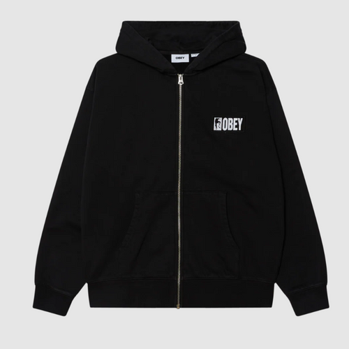 OBEY | Margin Faded Zip Hood | Faded Digital Black - LONDØNWORKS