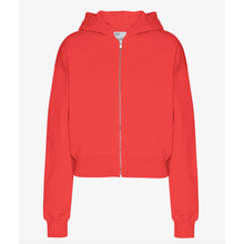 Load image into Gallery viewer, COLORFUL STANDARD | Organic Crop Zip Hood | Red Tangerine