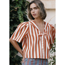 Load image into Gallery viewer, THE TINY BIG SISTER | Striped Sailor Neck Blouse | Summer Red