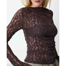 Load image into Gallery viewer, GRACE &amp; MILA | Avoine Boat Neck Lace Top | Chocolate