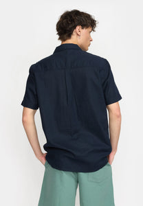 REVOLUTION | 3174 Cuban Shirt | Navy - LONDØNWORKS
