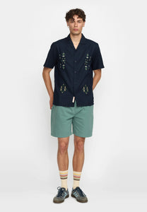 REVOLUTION | 3174 Cuban Shirt | Navy - LONDØNWORKS