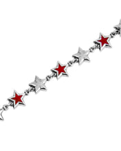 Load image into Gallery viewer, TWOJEYS | Red Enameled Stars Bracelet | Silver