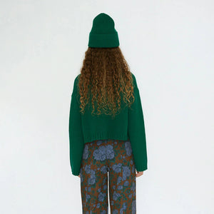 THE TINY BIG SISTER | Tie Detail Cardigan | Dark Green - LONDØNWORKS