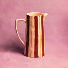 Load image into Gallery viewer, MÆGEN | Striped Ceramic Jug | Pink Red