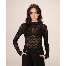 Load image into Gallery viewer, GRACE &amp; MILA | Shady Long Sleeve Lace Top | Black - LONDØNWORKS