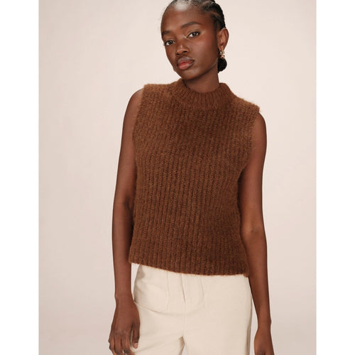 GRACE & MILA | Sablon Pullover Vest | Acajou