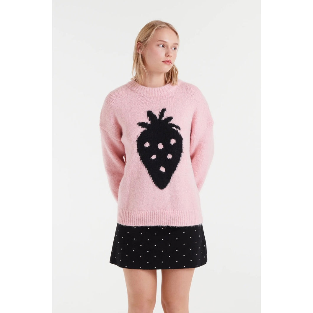 COMPANIA FANTASTICA | Jacquard Knit Jumper | Strawberry - LONDØNWORKS