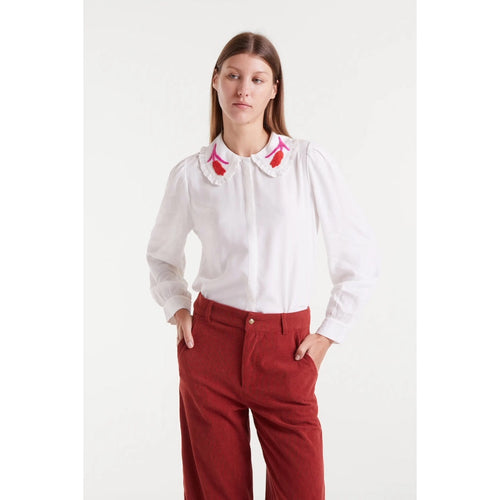 COMPANIA FANTASTICA | Tulip Embroidery Shirt | White - LONDØNWORKS
