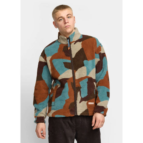 REVOLUTION | 7023 Printed Teddy Jacket | Brown