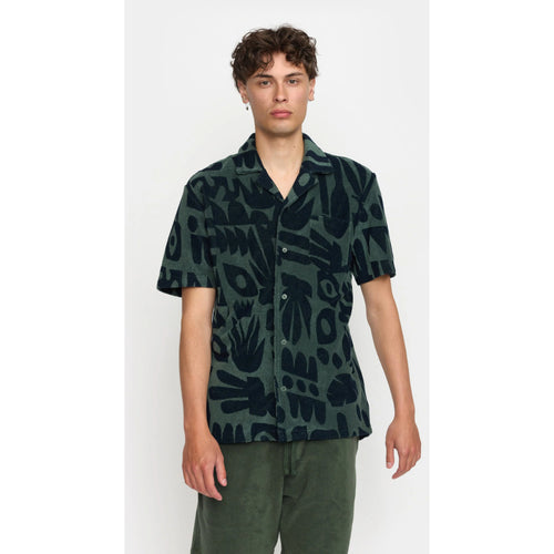 REVOLUTION | 3185 Terry Cuban Shirt | Dust Green - LONDØNWORKS