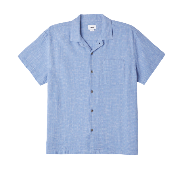 OBEY | Feather Woven Shirt | Hydrangea Blue - LONDØNWORKS