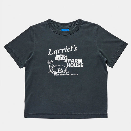 LARRIET | Wmns Farmouse Tee | Used Black