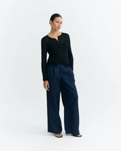 Load image into Gallery viewer, THINKING MU | Molly Wide Leg Hemp Trousers | Navy