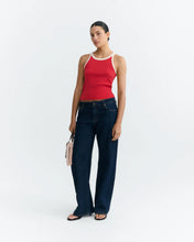 Load image into Gallery viewer, THINKING MU | Harriet Contrast Halter Top | Red