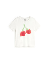 Load image into Gallery viewer, THINKING MU | Ida Blurry Cherry Tee | White