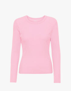 COLORFUL STANDARD | Women Organic Rib Long Sleeve T Shirt | Flamingo Pink - LONDØNWORKS