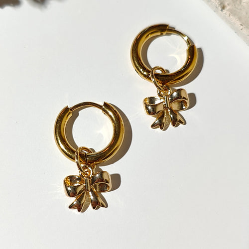 VACHANA | Cute Bowknot Hoop Earrings | Gold Plated - LONDØNWORKS