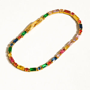 FLANERIE ACCESSORIES | Shiloh Multicoloured Chain Bracelet | Gold