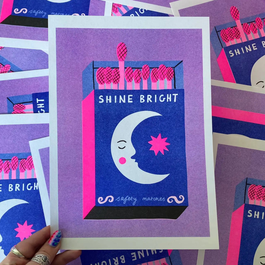 AMY HASTINGS | Risograph Print | Shine Bright Matchbox