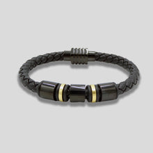 Load image into Gallery viewer, GLEN OGAL GROUP | Charm Leather Bracelet | Gold &amp; Black