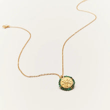 Load image into Gallery viewer, PALAS | Belamar Green Medal Necklace | Gold Plated