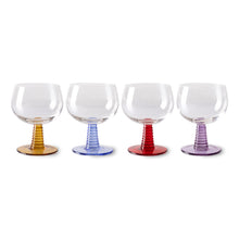 Load image into Gallery viewer, HKLIVING | Swirl Wine Glass Low Set Of 4 | Mixed Colours