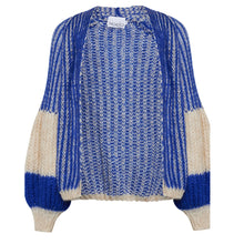 Load image into Gallery viewer, NOELLA | Liana Knit Cardigan | Cobalt Blue &amp; Cream - LONDØNWORKS