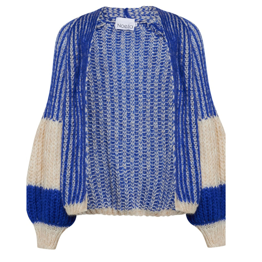 NOELLA | Liana Knit Cardigan | Cobalt Blue & Cream - LONDØNWORKS