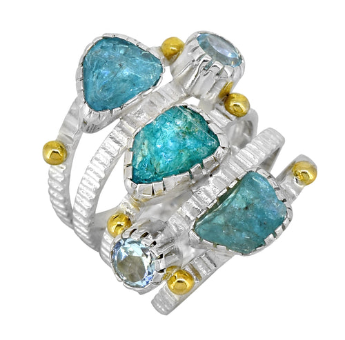 TIRAMISU JEWELLERY | Apatite Blue Topaz Ring | Sterling Silver