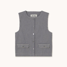 Load image into Gallery viewer, THE TINY BIG SISTER | Twill Striped Vest | Light Navy - LONDØNWORKS