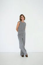Load image into Gallery viewer, THE TINY BIG SISTER | Twill Striped Vest | Light Navy - LONDØNWORKS